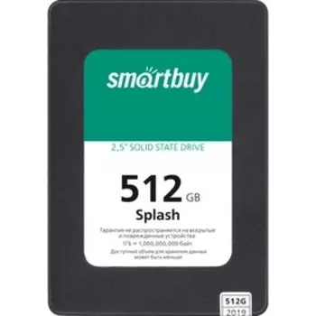 Накопитель SSD SmartBuy Splash SBSSD-512GT-MX902-25S3, 512Гб, SATA-III, 2,5", 3D TLC