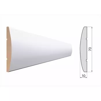 Наличник МДФ Белый 70C 2200х70х10мм