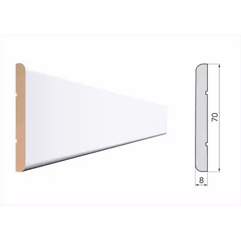 Наличник МДФ Белый 70H 2200х70х8мм