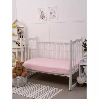 Наматрасник водонепроницаемый, размер 60х140 см, цвет розовый