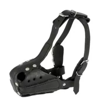 Намордник кожаный "Атака", полицейский, быстросъемный, с фастексом, размер 2, микс цветов