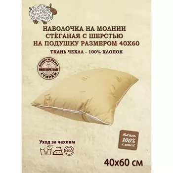 Наволочка, на молнии, размер 40х60 см