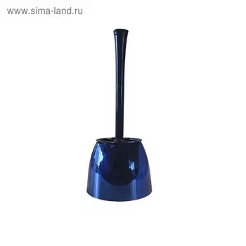 Напольный ёрш пластиковый с закрытой туалетной щеткой Neon, цвет синий