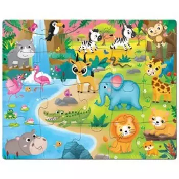 Напольный пазл «Такие разные зверята», 20 крупных деталей