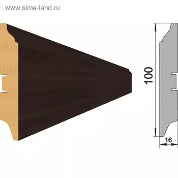 Напольный плинтус МДФ 100B 2000x100x16 Венге