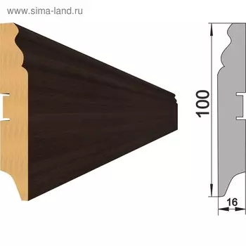Напольный плинтус МДФ 100E 2000x100x16 Венге