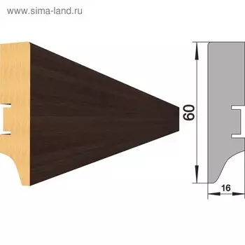 Напольный плинтус МДФ 60 2000х60х16 Венге