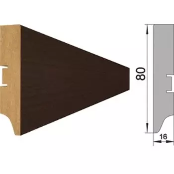 Напольный плинтус МДФ 80А 2000х80х16 Венге