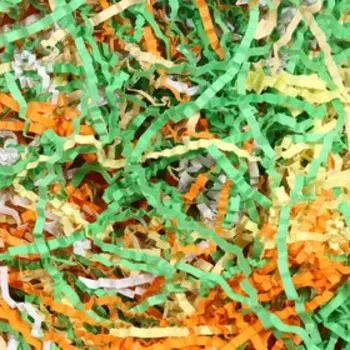 Наполнитель бумажный «Одуванчики», оранжевый, зеленый, белый, жёлтый, 50 г