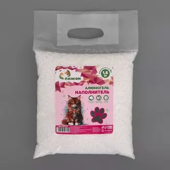 Наполнитель для кошачьих туалетов "Пижон" алюмогель 1,5 кг впитываемость до 5 л