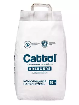 Наполнитель минеральный комкующийся Cattoi Breeders 15 кг,бумажный пакет