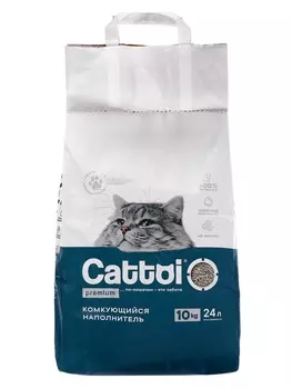 Наполнитель минеральный комкующийся Cattoi Premium 10 кг,пластиковый пакет
