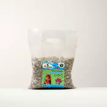 Наполнитель минеральный впитывающий "Пижон" цеолит для длинношерстных фр 5-15 мм 3 кг впит 5 л