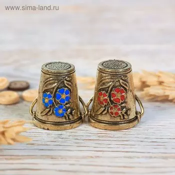 Напёрсток «Вёдра с коромыслами», под латунь, 2 шт