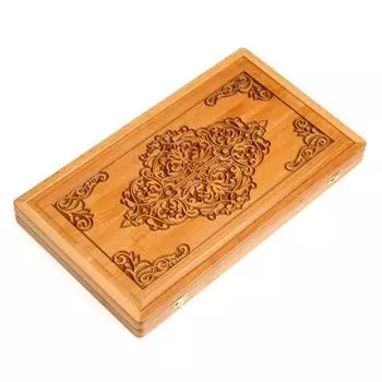 Нарды деревянные большие, настольная игра "Афина", из массива бука, 58.5 х 58 см