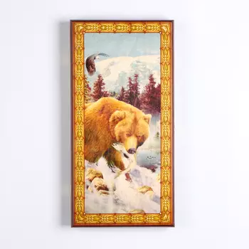 Нарды деревянные большие, настольная игра "Медведь", 50 х 50 см, с шашками