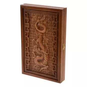 Нарды деревянные большие, резные "Китайский Дракон", из массива бука, патина, 35 x 45 см