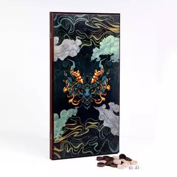 Нарды деревянные большие, с шашками "Дракон", настольная игра, 60 х 60 см