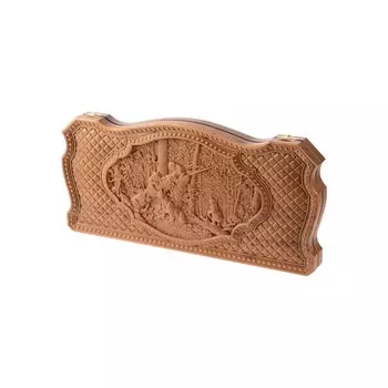 Нарды резные "Мишки", из массива бука, патина, 58 х 56 см