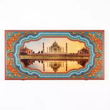 Нарды "Тадж Махал", деревянная доска 60 х 60 см, с полем для игры в шашки