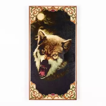 Нарды "Волк", деревянная доска 60 х 60 см, с полем для игры в шашки