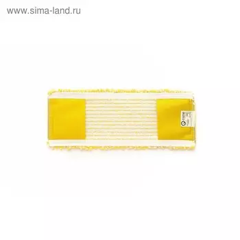 Насадка для швабры, плоская микрофибра, цвет жёлтый/белый, 40 см