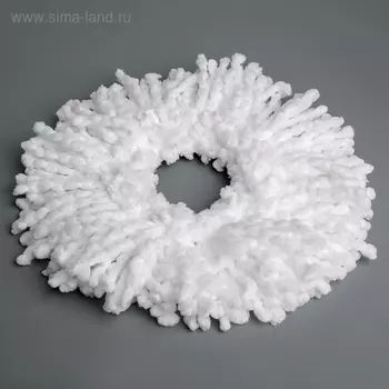 Насадка для швабры с отжимом - центрифугой Доляна, длина нитей 10 см, белая