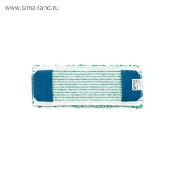 Насадка для швабры SWAN, плоская микрофибра, цвет зелёный/белый, 40 см