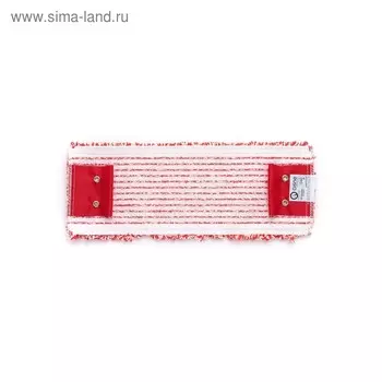 Насадка для швабры WET, плоская микрофибра, цвет красный/белый, 40 см