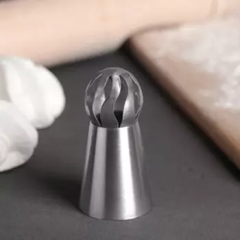 Насадка кондитерская «Сфера.Прорези изогнутые», d=3 см, выход 2.3 см, нержавеющая сталь