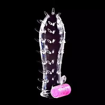 Насадка массажная с усиками, с вибростимуляцией клитора, гелевый силикон