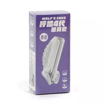 Насадка на пенис с эрекционным кольцом, гелевый силикон, стимулирующая, рельеф В, прозрачная