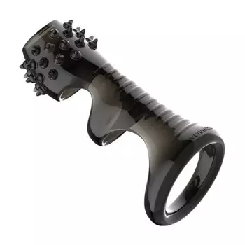 Насадка на пенис с усиками массажная, рельефная, силикон, черный