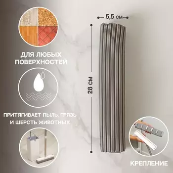 Насадка ПВА для набора для уборки Raccoon, 285,5 см, цвет серый