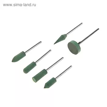 Насадки полировальные FIT, резиновые, мелкой зернистости, набор 6 шт.