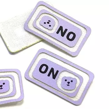 Нашивка «Мишка on», размер 2x3,5 см, цвет сиреневый