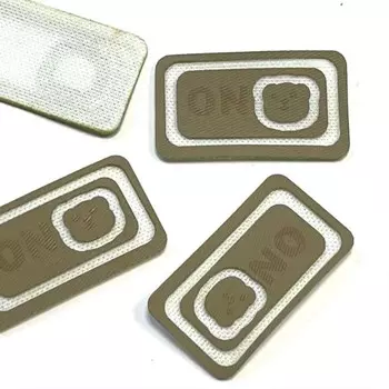 Нашивка «Мишка on», размер 2x3,5 см, цвет хаки