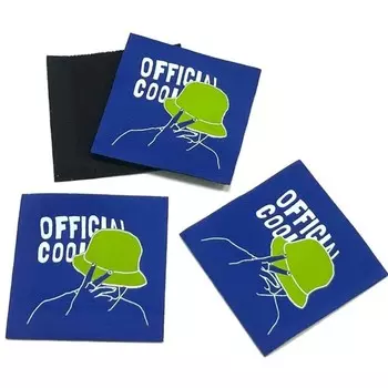 Нашивка Offic Cool, размер 5x5 см, цвет синий