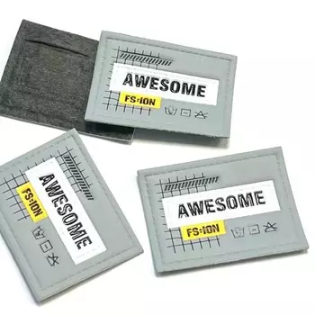 Нашивка под кожу Awesome, размер 3,5x4,5 см, цвет серый