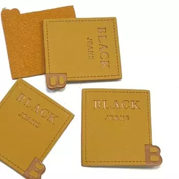 Нашивка под кожу Black Jeans, размер 4,5x4 см, цвет рыжий