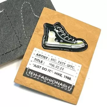 Нашивка под кожу «Кеда», размер 5,5x7 см, цвет беж