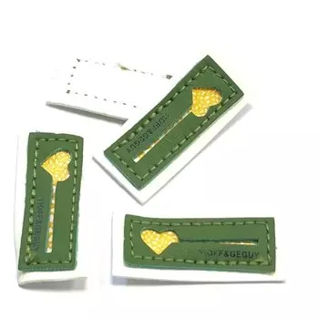 Нашивка под кожу «Сердечко», размер 2x4,5 см, цвет зелёный