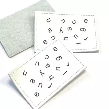 Нашивка под кожу «Веселые буквы», размер 4x6 см, цвет белый