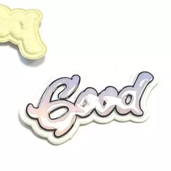 Нашивка прорезиненная, размер 2x5 см, цвет сиреневый