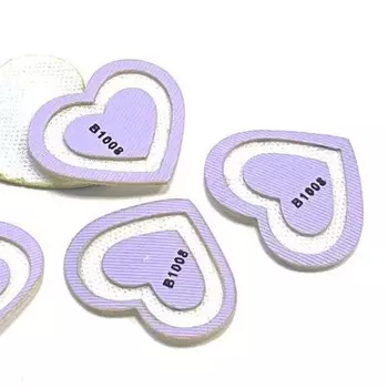 Нашивка «Сердечко», размер 2x2,5 см, цвет сиреневый