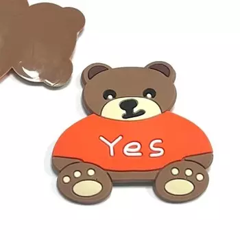 Нашивка силиконовая «Мишка», размер 4,5x5 см