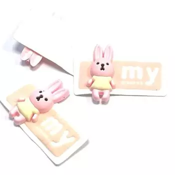 Нашивка силиконовая «Зайка», размер 2,3x5 см, цвет розовый