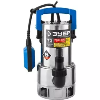 Насос дренажный "ЗУБР" НПГ-Т3-750-С, для грязной воды, 750 Вт, 220 л/мин, напор 8 м