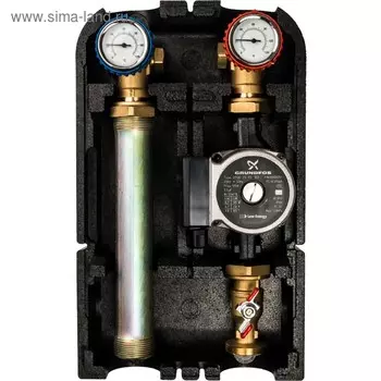 Насосная группа STOUT SDG-0001-002502, прямой контур 1", насос Grundfos UPSO 25-6