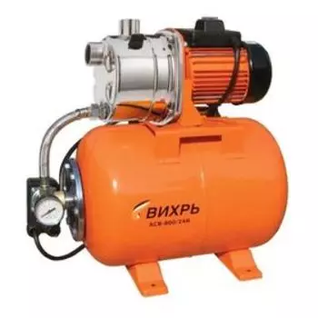 Насосная станция Вихрь АСВ- 800/24Н, 800 Вт, напор 40 м, 60 л/мин, бак 24 л